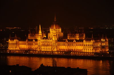 Illuminated city at night