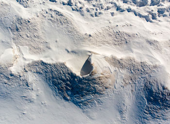 Aerial view of frozen sea