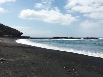 Scenic view of beach against sky