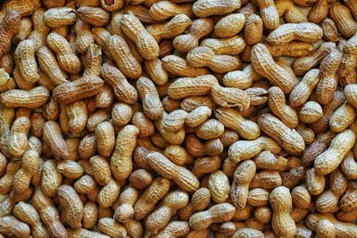Full frame shot of peanuts for sale at market