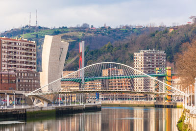 Bridge over river in city