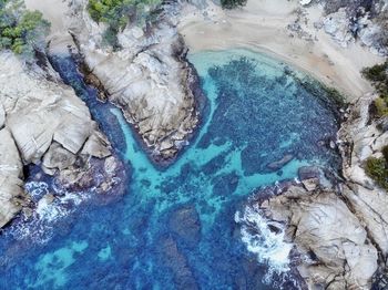 High angle view of beach