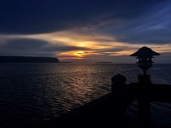 Scenic view of sea at sunset