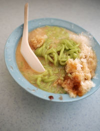 Close-up of served food in plate