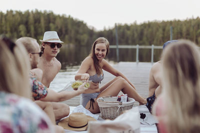 Group of people enjoying food