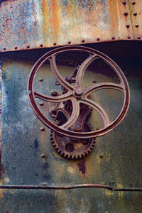 Close-up of rusty machine