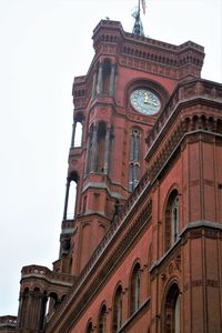 Low angle view of historic building against clear sky