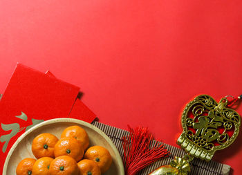 High angle view of fruits in bowl