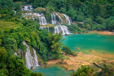 Scenic view of waterfall