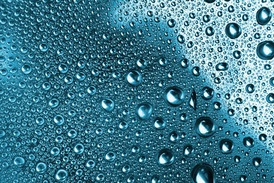 Close-up of raindrops on glass