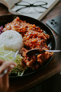 Close-up of food in plate