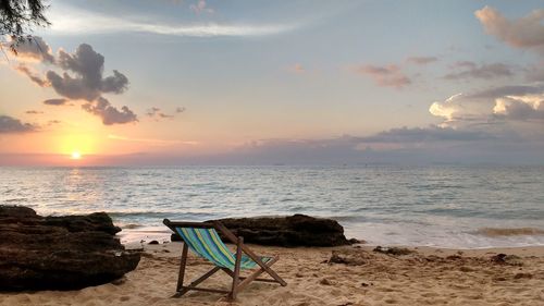 Scenic view of beach and sea against sky