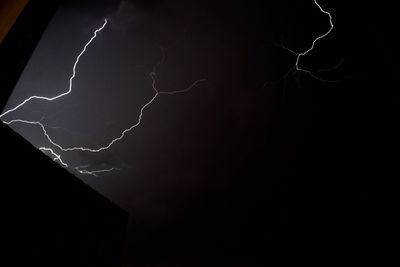 Low angle view of illuminated building