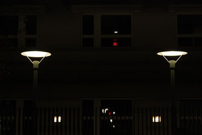 Illuminated street light at night