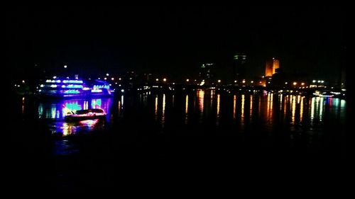 Illuminated city at night