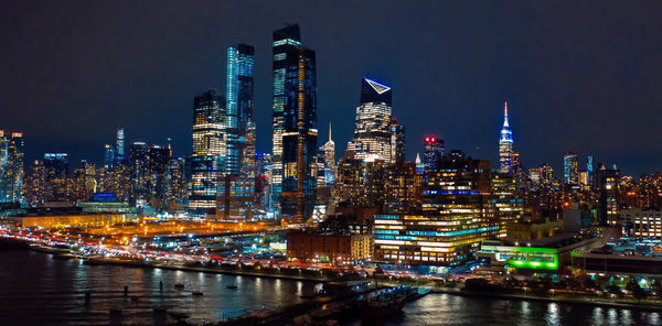 Illuminated city at night