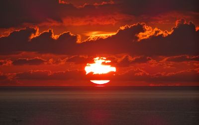 Scenic view of sea at sunset