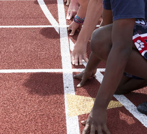 Low section of people running outdoors