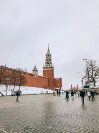 People at red square in city