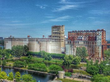 Built structure with trees in foreground