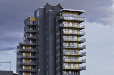 Low angle view of building against sky