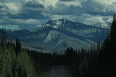 Panoramic view of landscape and mountains against sky