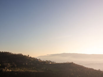 Scenic view of landscape against clear sky