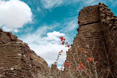 Low angle view of historic building against sky