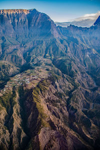 Aerial view of mountain range