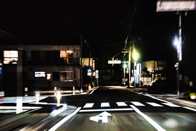 View of road at night