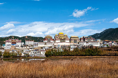 View of townscape against sky