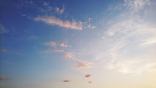 Low angle view of sky at sunset