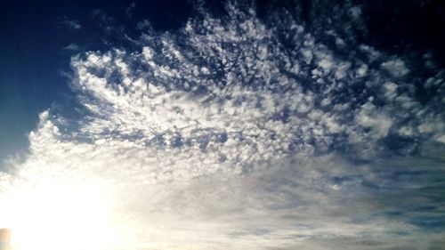Low angle view of cloudy sky