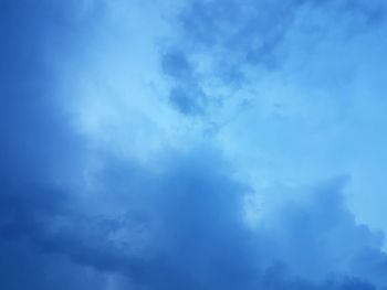 Low angle view of clouds in blue sky