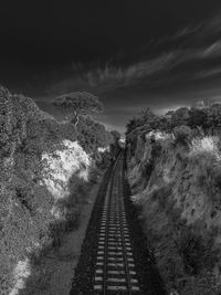 Railroad tracks against sky