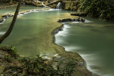 Scenic view of waterfall