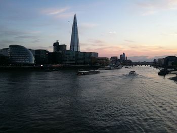 View of buildings against sky during sunset