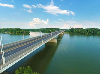 Bridge over river against sky