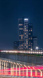 Illuminated city at night