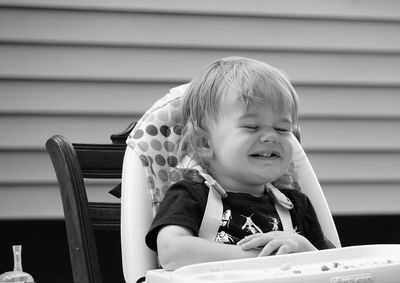 Close-up of smiling boy