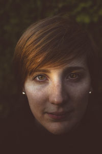 Close-up portrait of young woman