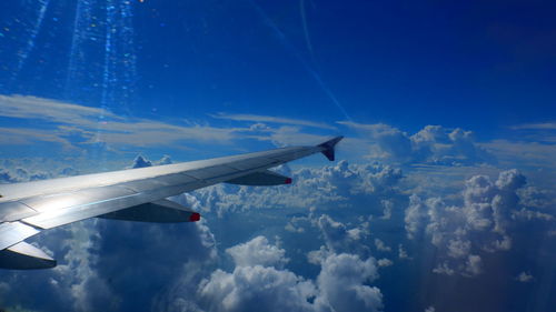 Aerial view of clouds over blue sky