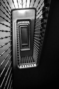 High angle view of spiral stairs