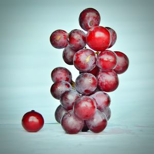 Close-up of red berries on table