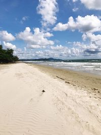 Scenic view of beach against sky