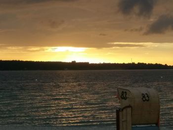 Scenic view of sea at sunset