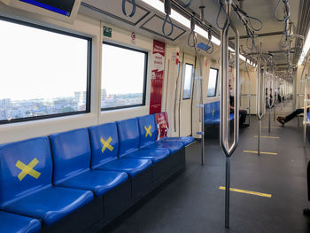 Train at railroad station platform