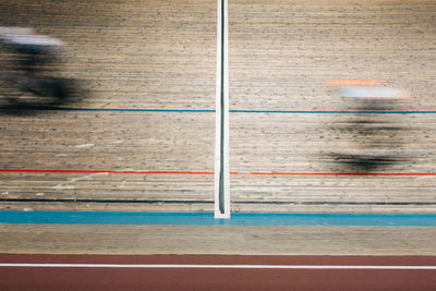 Blurred motion of umbrella