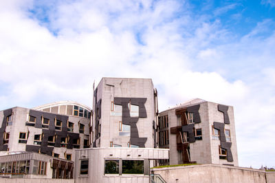 Low angle view of buildings against sky