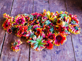 High angle view of multi colored flower pot